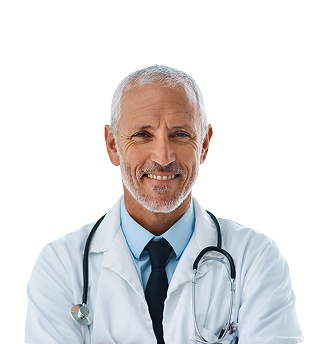 Headshot of an actor portraying a endocrinologist.