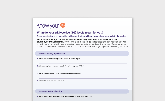 Very High Triglycerides Doctor Discussion Guide