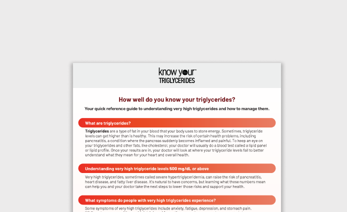 Very High Triglycerides Fact Sheet