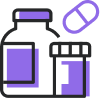 Pill bottles icon.