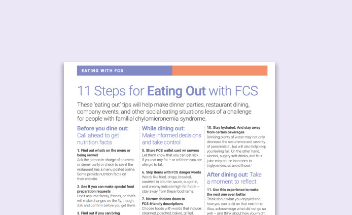 11 Steps For Eating Out With FCS Fact Sheet