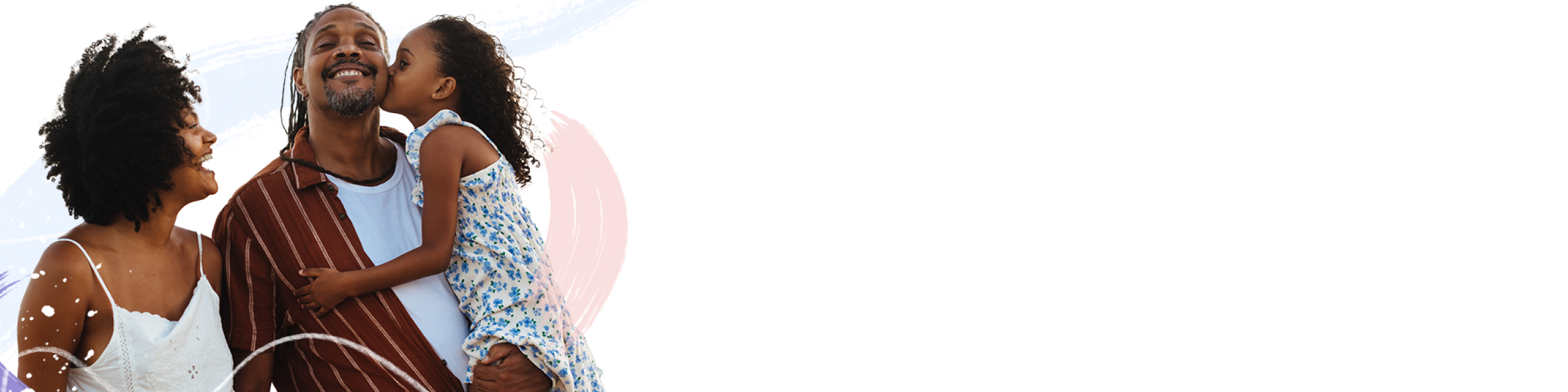 Actor portrayal of parents with their child.