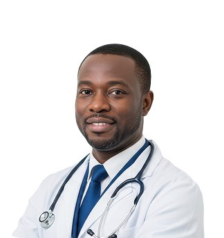 Headshot of an actor portraying a cardiologist.