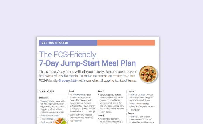 FCS Friendly 7 Day Meal Plan Fact Sheet