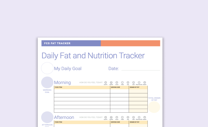 Daily Fat & Nutrition Tracker Fact Sheet