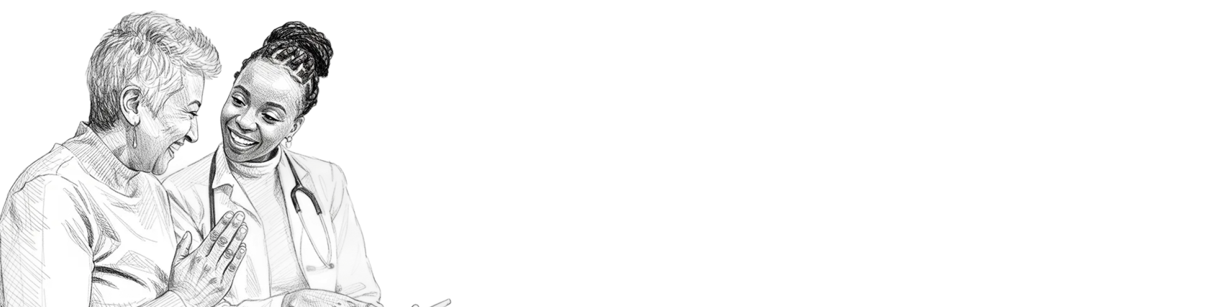 Illustration of a patient with high triglycerides and doctor smiling together.