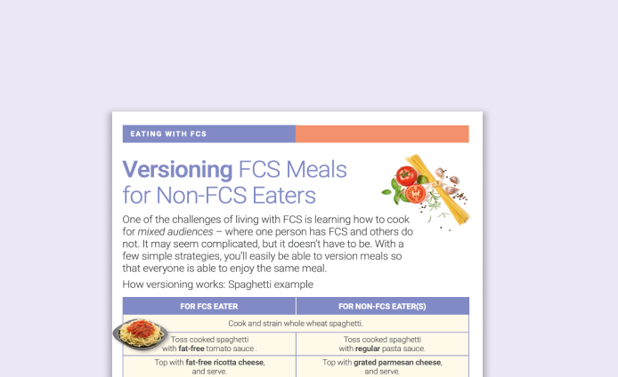 Versioning FCS Meals for Non-FCS Eaters