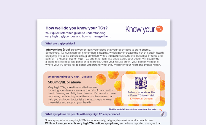 Very High Triglycerides Fact Sheet