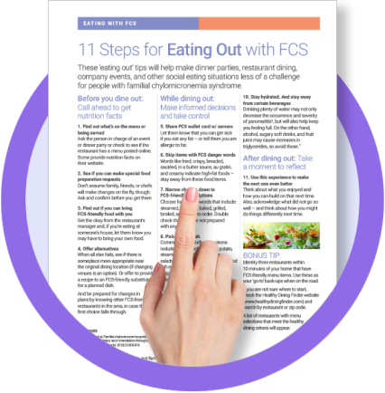 11 Steps For Eating Out With FCS Fact Sheet